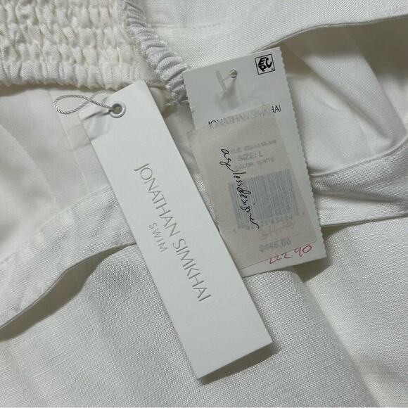 NWT | Jonathan Simkai | Kitzia Linen Bustier Midi Dress | White | Large - Picture 8 of 14